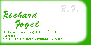 richard fogel business card